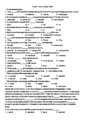 The 1st mid term test English 8